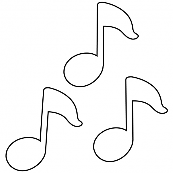 Musical Notes Emoji coloring page image