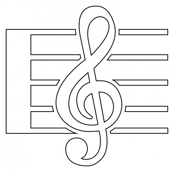 Musical Score Emoji coloring page image