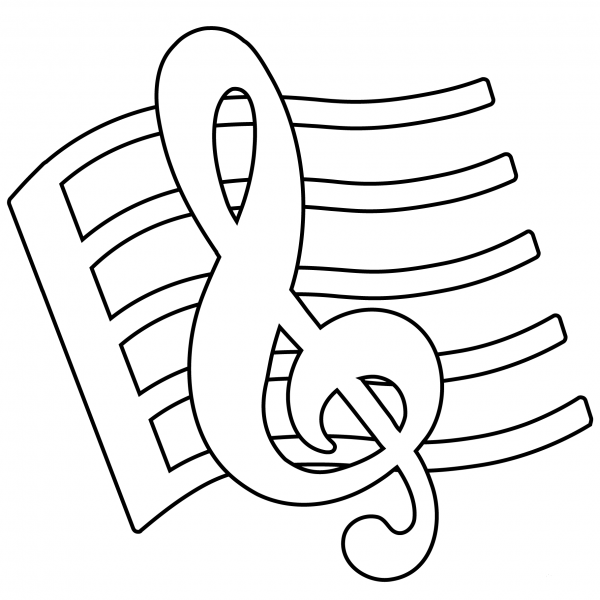 Musical Score Emoji coloring page image