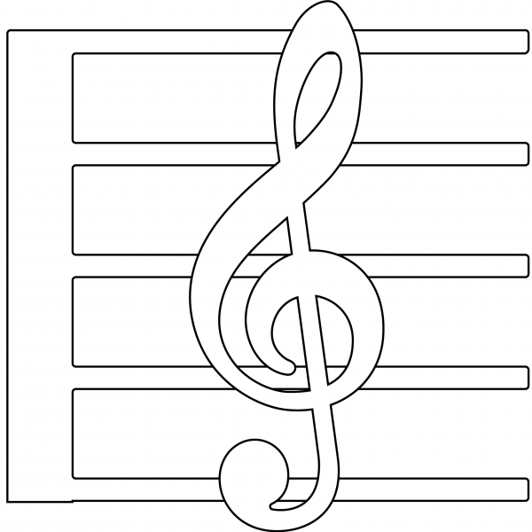 Musical Score Emoji coloring page image