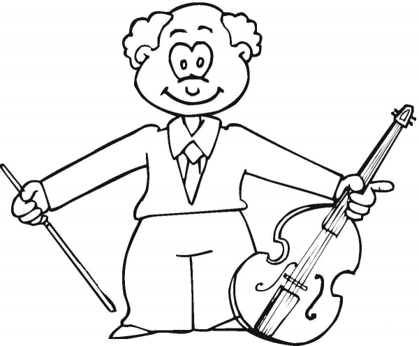 Musician With Viola  coloring page image