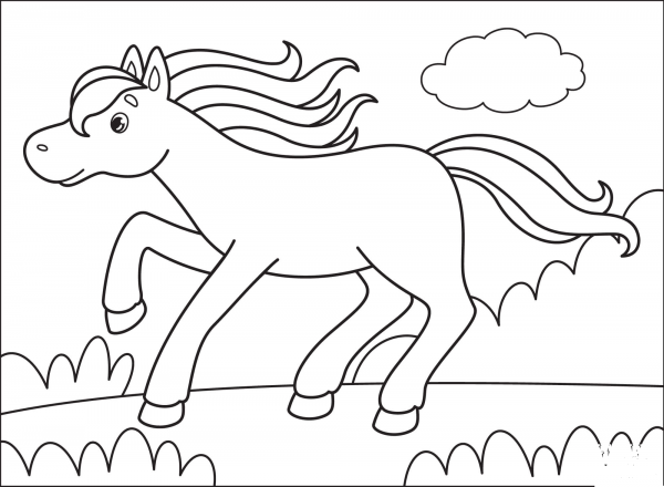 Mustang coloring page image