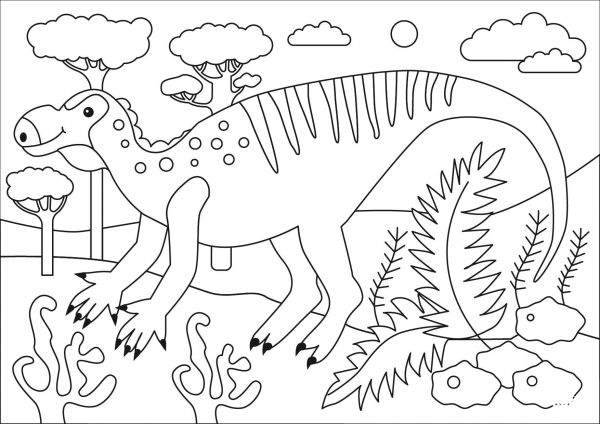 Muttaburrasaurus coloring page image