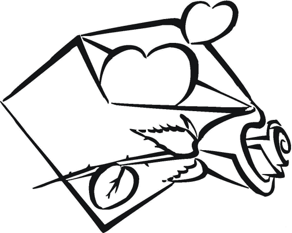 My Heart is in Envelope coloring page image