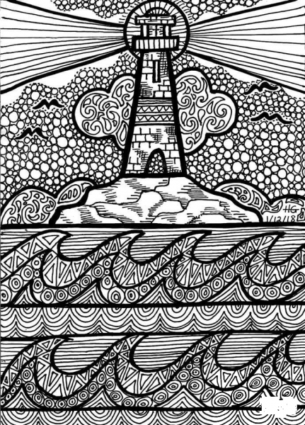 My Light and Salvation Zentangle coloring page image