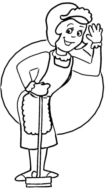 My mom is maid  coloring page image