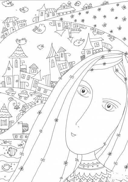 My Town coloring page image