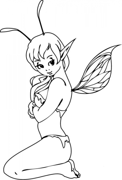 Mysterious Elf Girl coloring page image