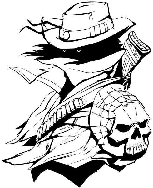 Mystical Cowboy coloring page image