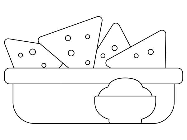 Nachos coloring page image