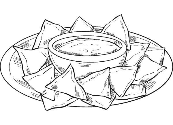 Nachos coloring page image