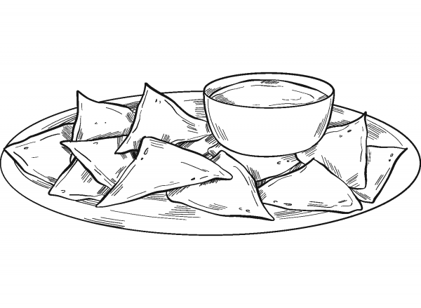 Nachos coloring page image