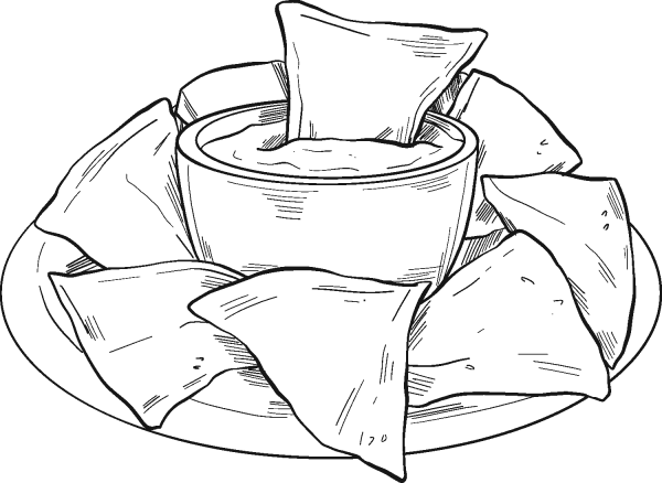 Nachos coloring page image