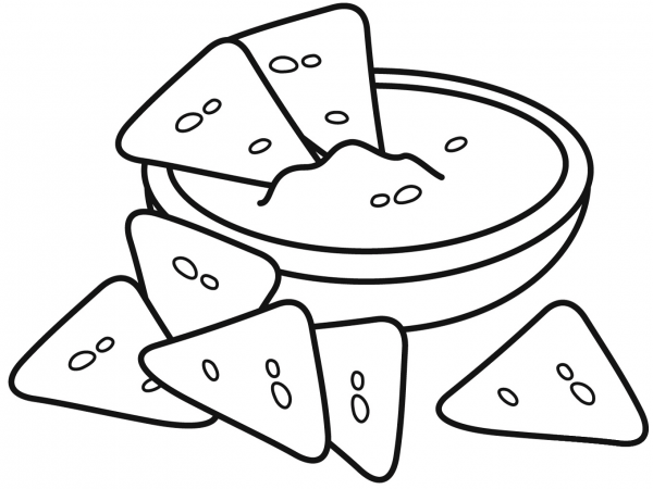 Nachos coloring page image