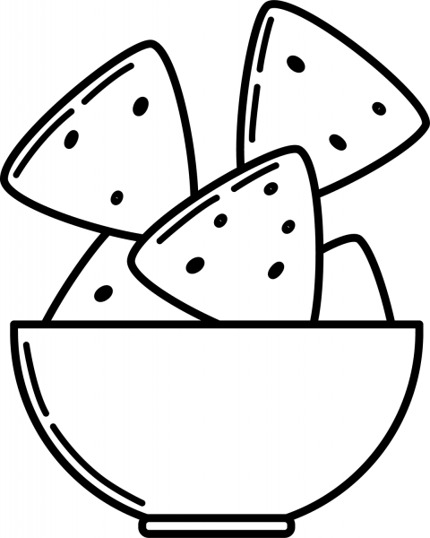 Nachos coloring page image