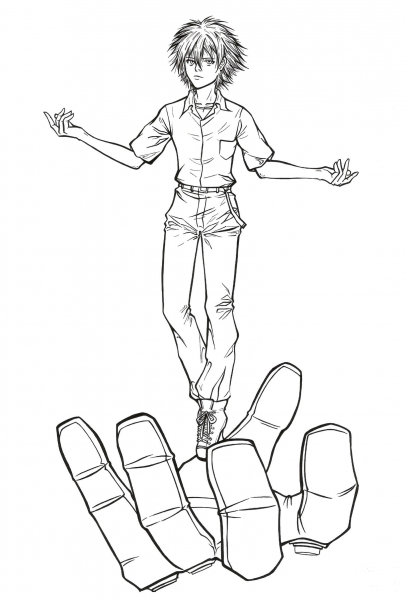 Nagisa Kaworu from Neon Genesis Evangelion coloring page image