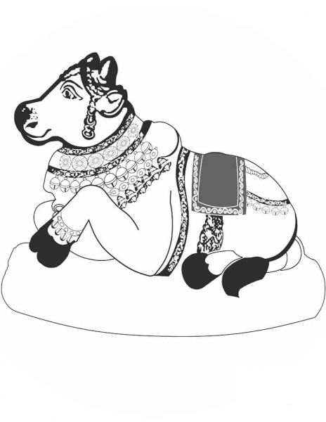 Nandi coloring page image