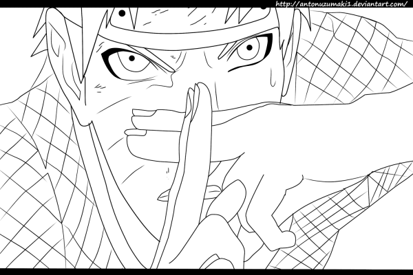 Naruto 697 Naruto vs. Sasuke coloring page image