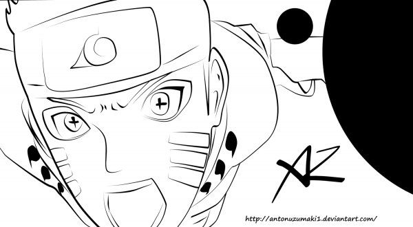 Naruto Bijuu Mode coloring page image