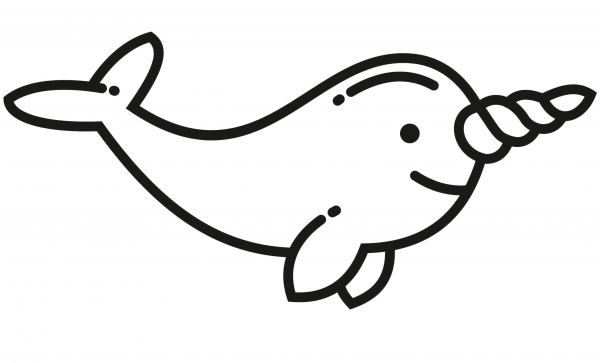 Narwhal coloring page image