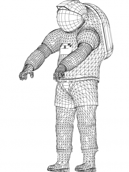 Nasa Spacesuit 3D coloring page image