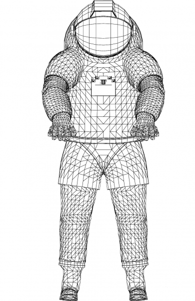 Nasa Spacesuit 3D Wireframe coloring page image