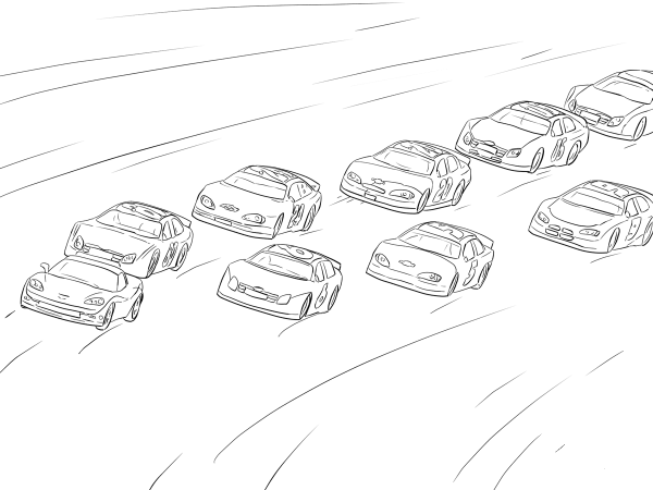 NASCAR Racing coloring page image