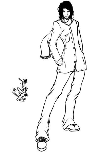 Nathaniel Anime Boy by Gabriela Gogonea coloring page image