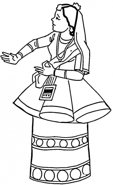 National Clothing  coloring page image