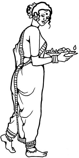 National Clothing Of Indian Woman  coloring page image