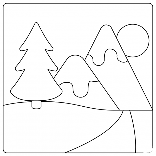 National Park Emoji coloring page image