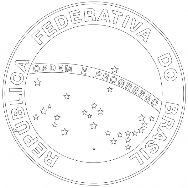 National Seal of Brazil coloring page image