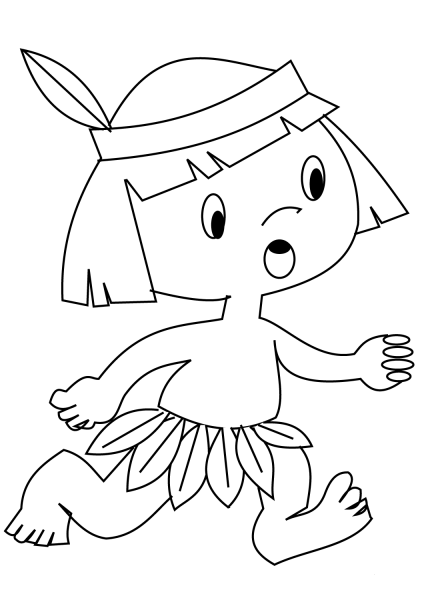 Native American Boy coloring page image
