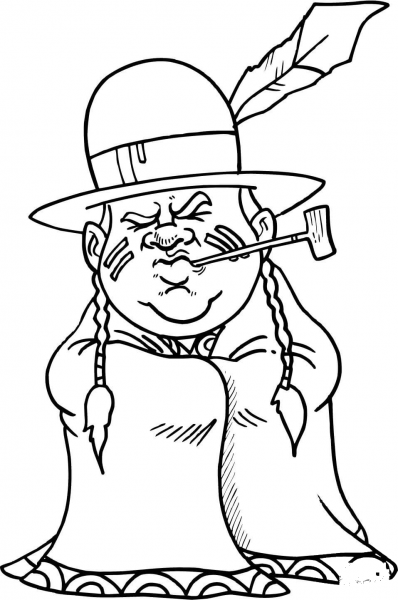 Native American coloring page image