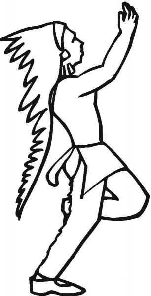 Native American Dancing coloring page image