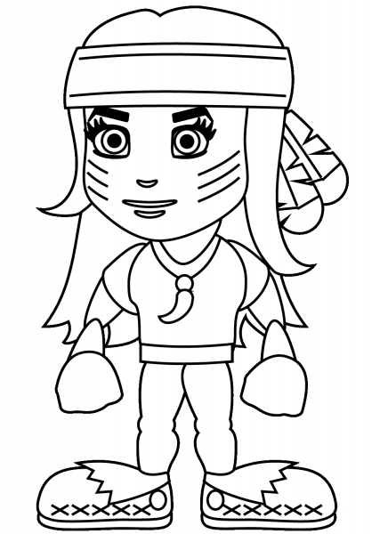 Native American Girl coloring page image