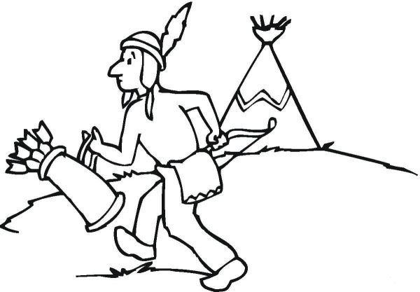 Native American Indian coloring page image