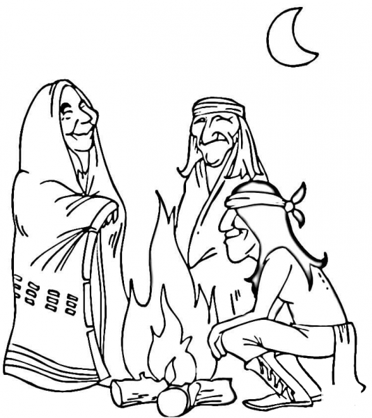 Native Americans coloring page image