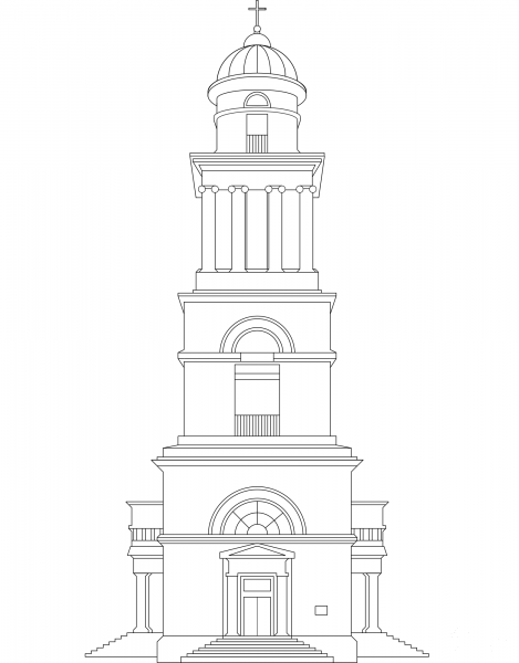 Nativity Cathedral Belltower Chisinau Moldova coloring page image