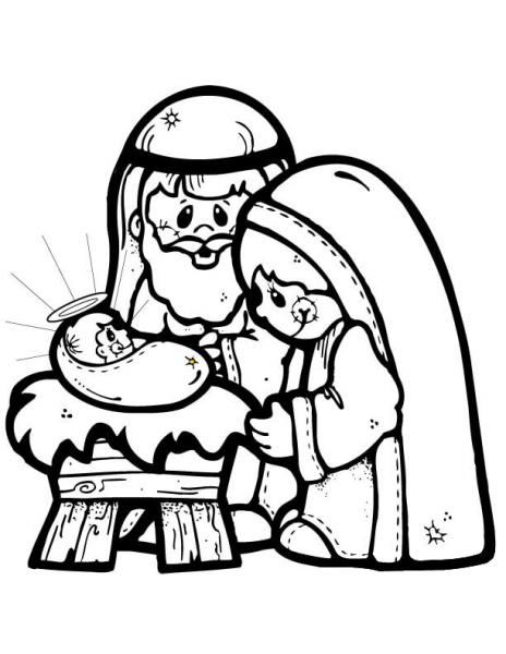 Nativity Scene  coloring page image