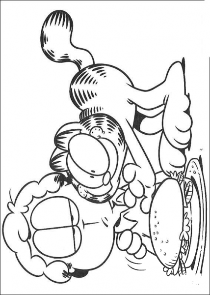 Naughty Garfield  coloring page image