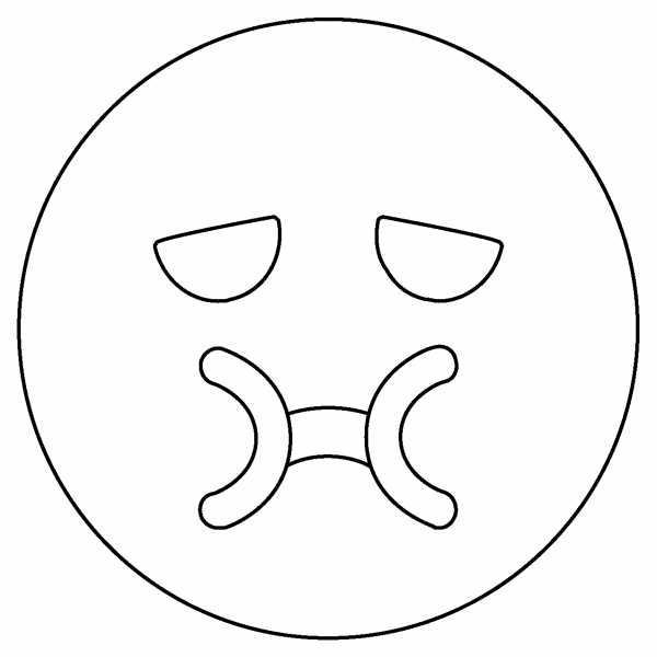 Nauseated Face Emoji coloring page image