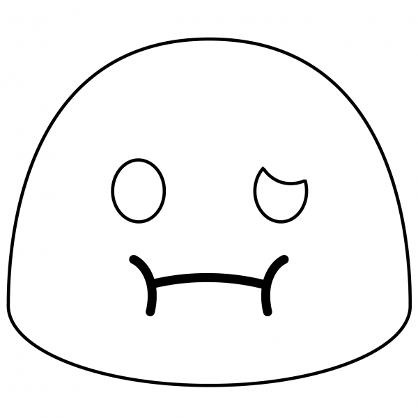 Nauseated Face Emoji coloring page image