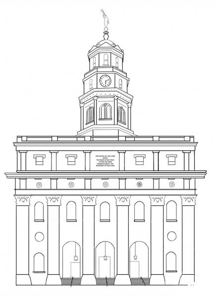 Nauvoo LDS Temple coloring page image