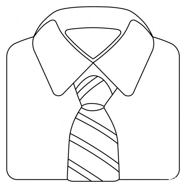 Necktie Emoji coloring page image