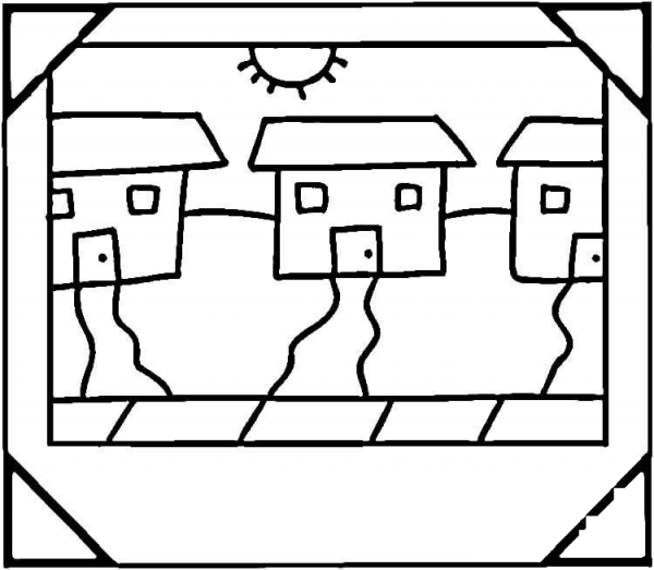 Neighborhood  coloring page image