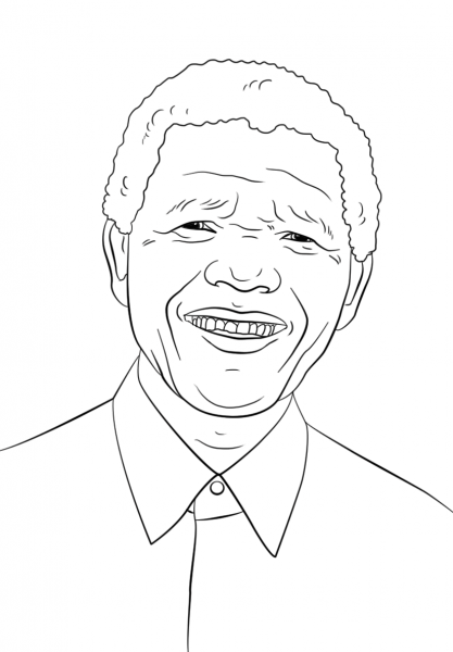Nelson Mandela coloring page image