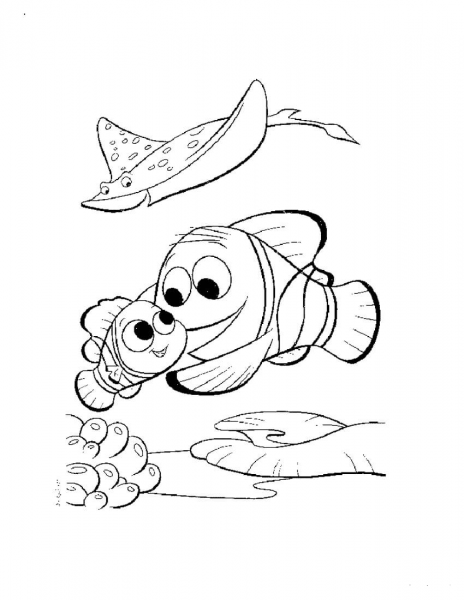 Nemo And Marlin Return home  coloring page image