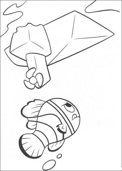 Nemo Finds The Boat  coloring page image