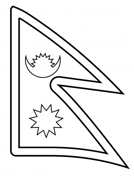 Nepal Flag coloring page image